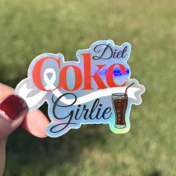 Holographic “Diet Coke Girlie” Sticker - Perfect for Laptops, Water Bottles, etc - Picture 1 of 1